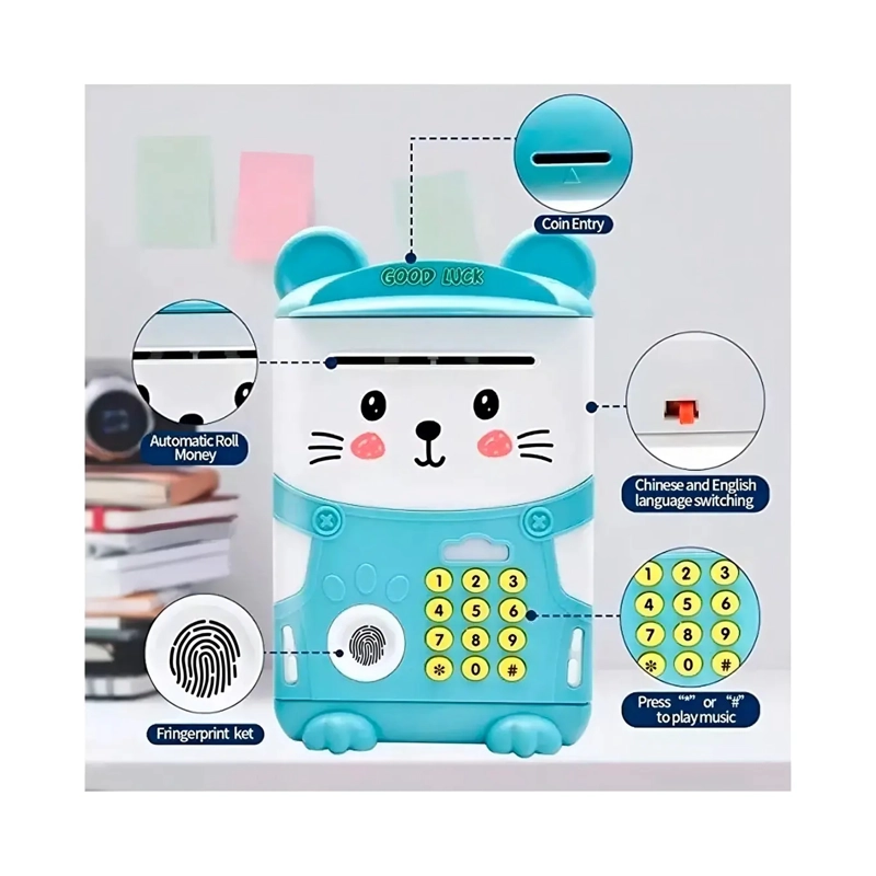 ALCANCIA GATO AHORRO AUTOMATICA CONTRASEÑA SONIDO Y HUELLA - 4