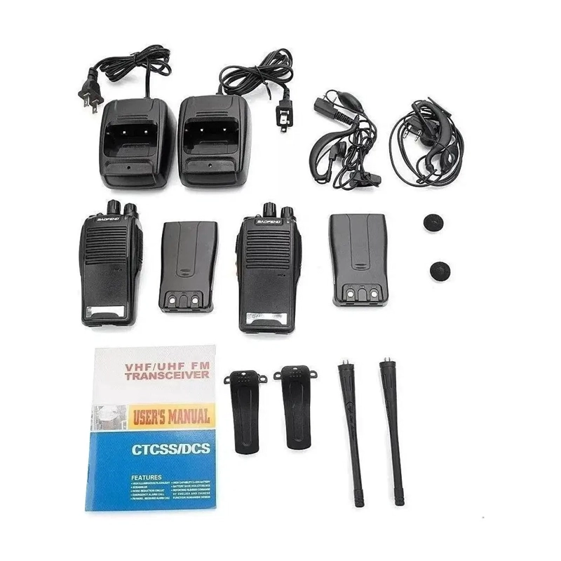 KIT 2 RADIO TRANSMISOR WALKIE BAOFENG 777S + 2 MANOS LIBRES - 2