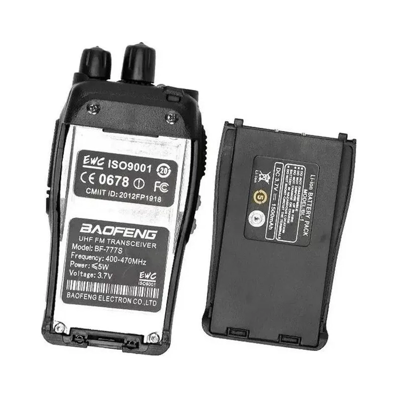 KIT 2 RADIO TRANSMISOR WALKIE BAOFENG 777S + 2 MANOS LIBRES - 4