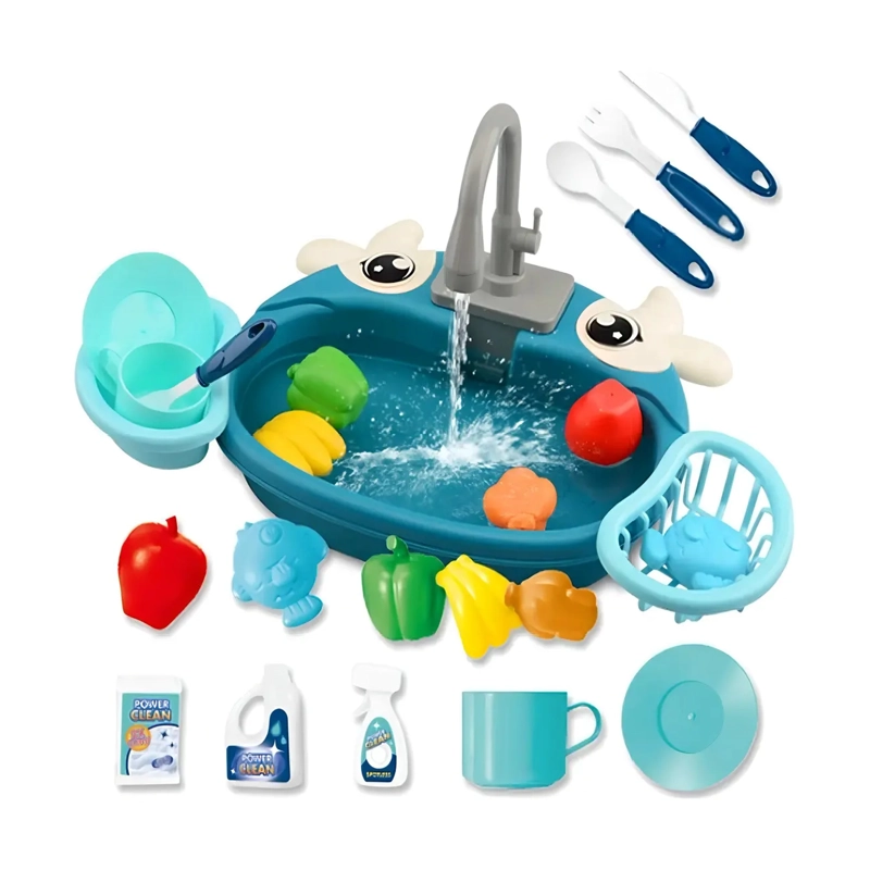 JUGUETE FREGADERO DE COCINA PARA NIÑOS CON AGUA Y ACCESORIOS - 1