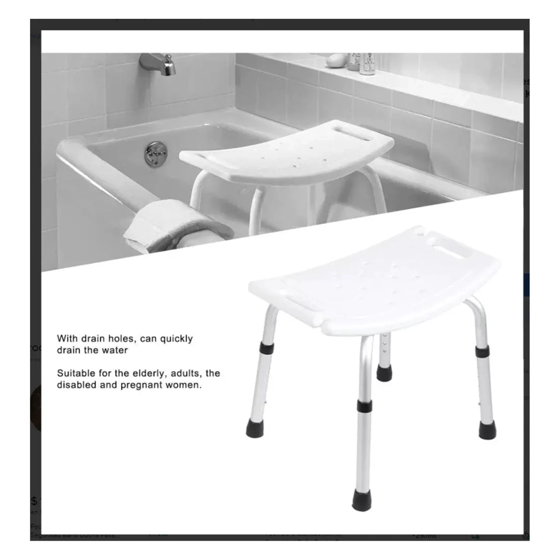 SILLA BAÑO AJUSTABLE ANTIDESLIZANTE SOPORTE DUCHA 130 KG - 2