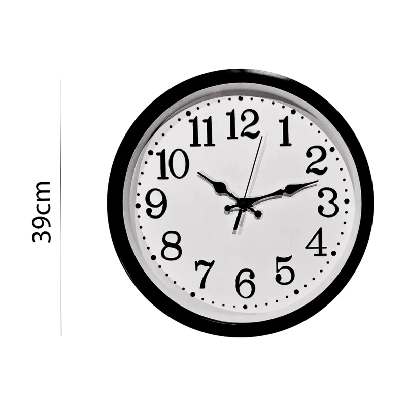 RELOJ PARED GRANDE REDONDO 39CM MURAL DECORATIVO SILENCIOSO - 2