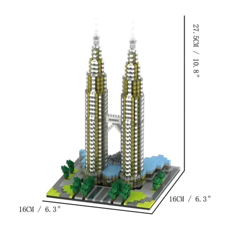 SET DE CONSTRUCCION PETRONAS TWIN TOWERS 2351 PIEZAS - 2