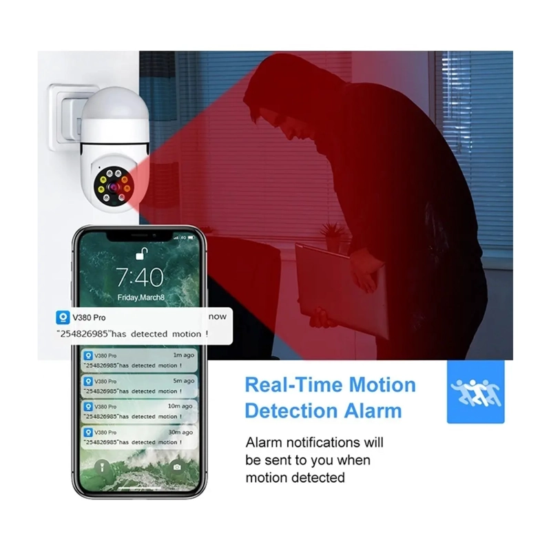 CAMARA WIFI IP MOVIMIENTO ALARMA EXTERIOR ANTI AGUA FULL HD - 6