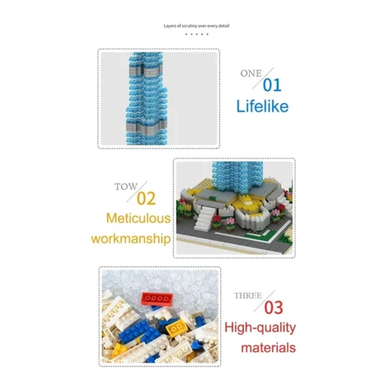 SET DE CONSTRUCCION BURJ KHALIFA MINI 3D 1681 PIEZAS - 4