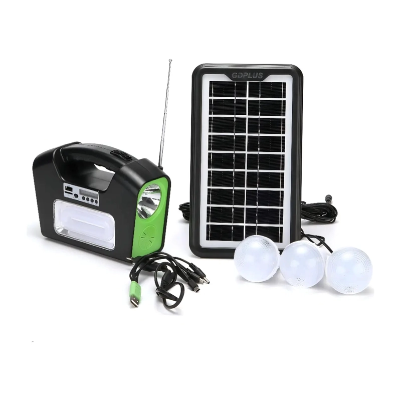 KIT SOLAR CAMPING LAMPARA LED GD-16 6V RECARGABLE BLUETOOTH - 1