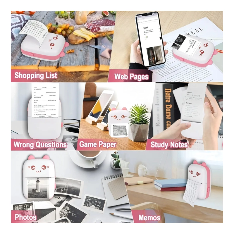 MINI IMPRESORA PORTATIL GATITA BLUETOOTH 200DPI - 2