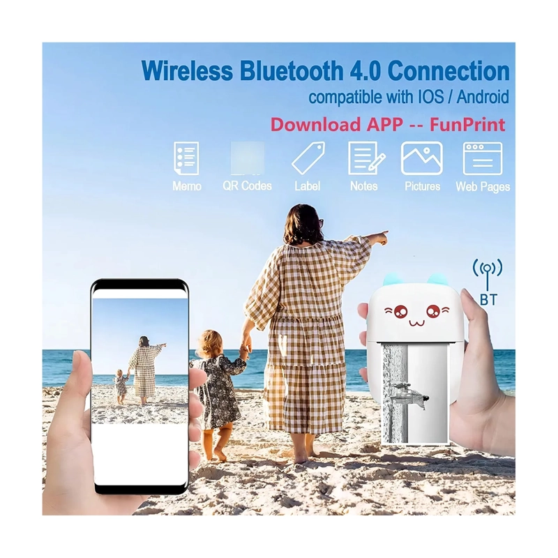 MINI IMPRESORA PORTATIL GATITA BLUETOOTH 200DPI - 5