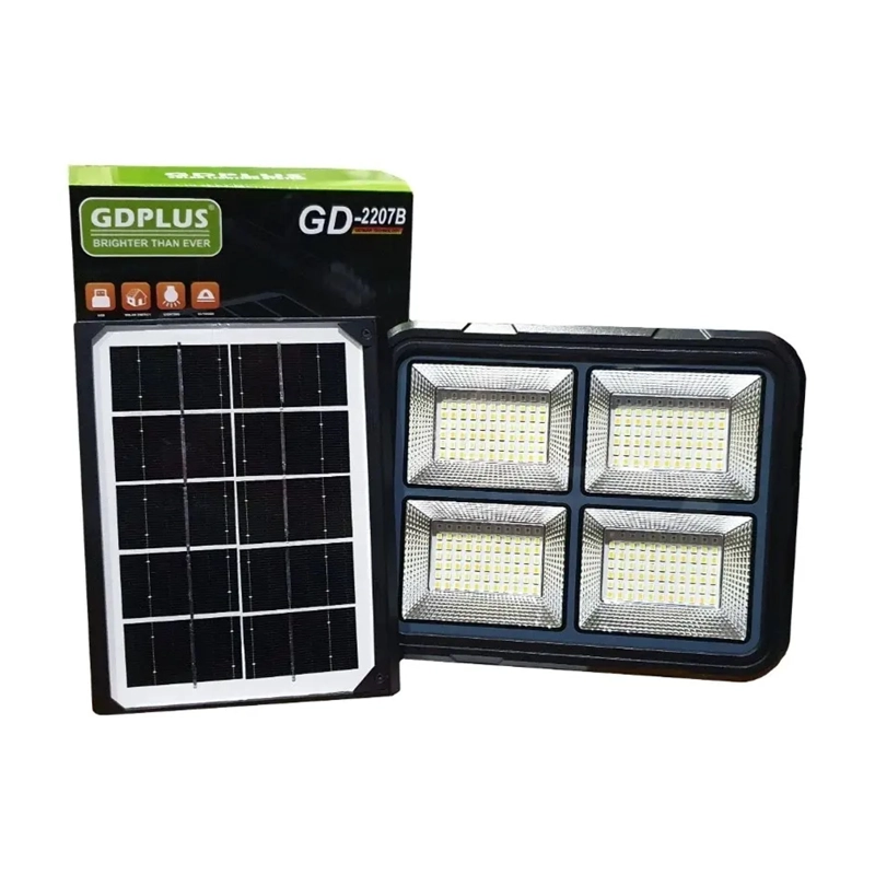KIT FOCO LED 200W PORTATIL SOLAR RECARGABLE EMERGENCIA USB - 1