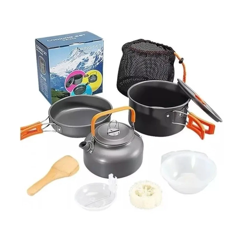 SET OLLAS OUTDOOR CAMPING COCINILLA UTENSILIOS DS-308 - 1