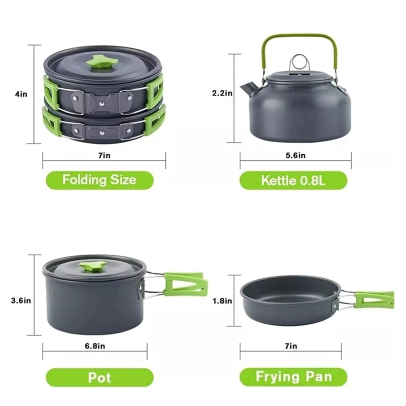 SET OLLAS OUTDOOR CAMPING COCINILLA UTENSILIOS DS-308 - 3