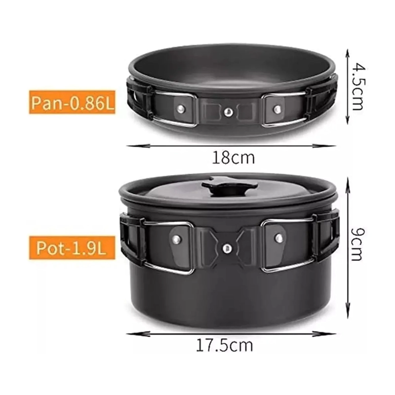 SET OLLAS OUTDOOR CAMPING COCINILLA UTENSILIOS DS-308 - 4