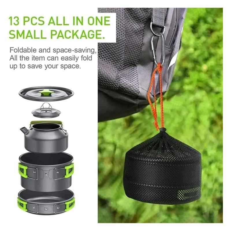 SET OLLAS OUTDOOR CAMPING COCINILLA UTENSILIOS DS-308 - 5
