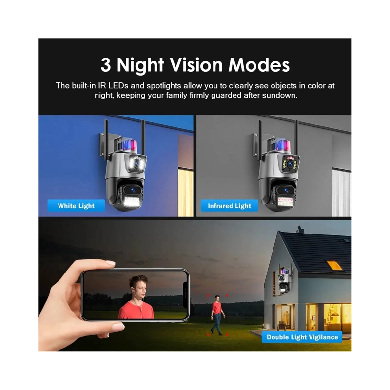 CAMARA VIGILANCIA WIFI EXTERIOR 2K 4MP DOBLE LENTE ALARMA - 3