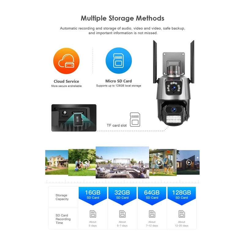 CAMARA VIGILANCIA WIFI EXTERIOR 2K 4MP DOBLE LENTE ALARMA - 4