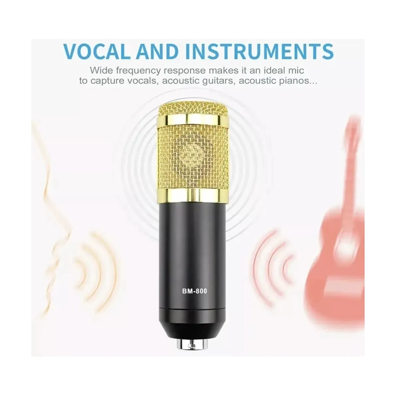 MICROFONO CONDENSADOR SOPORTE BRAZO TARJETA SONIDO V8 - 6
