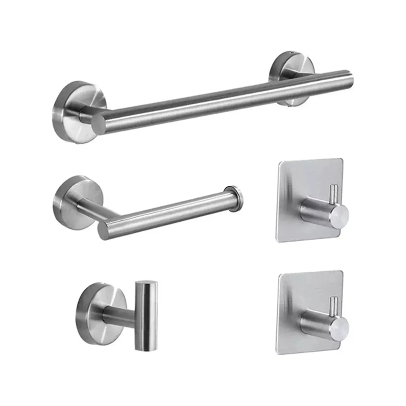 SET DE 5 ACCESORIOS DE BAÑO ACERO INOXIDABLE - 1