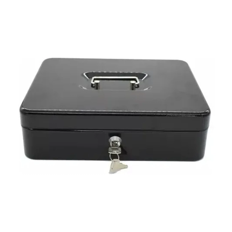 CAJA ORGANIZADORA DE DINERO NEGRA CON LLAVE DE SEGURIDAD - 3