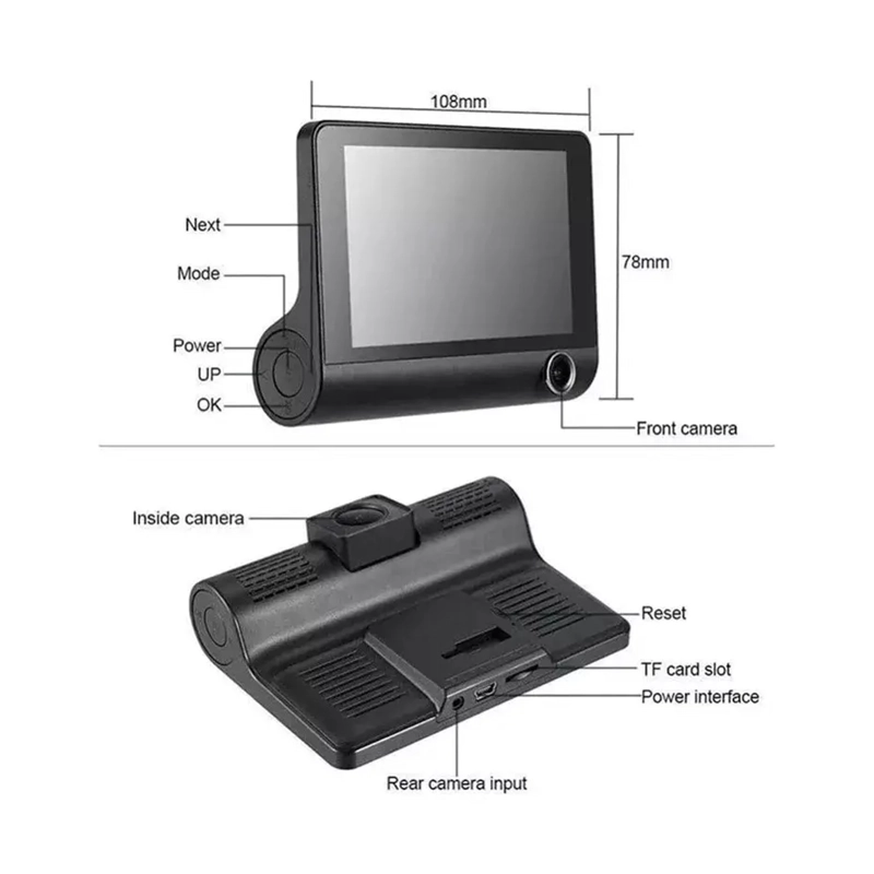 CAMARA PARA AUTO 3 EN 1 FRONTAL TRASERA Y TABLERO 1080P HD - 3