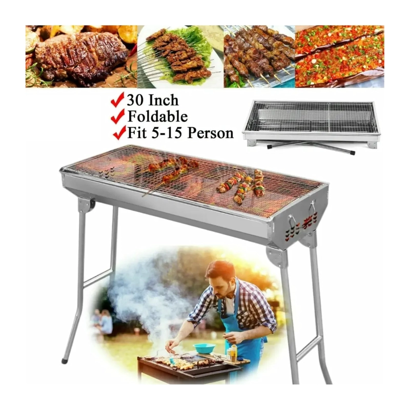 ESTUFA PARRILLA PARRILLERA PLEGABLE BARBACOA ASADO PORTATIL - 3