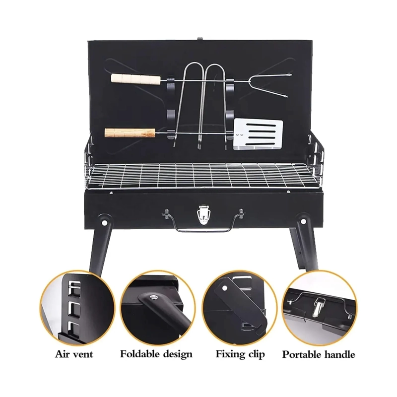 MINI ESTUFA PARRILLA PARRILLERA PLEGABLE BARBACOA PORATIL - 2