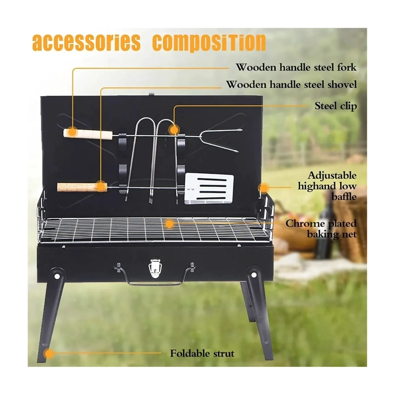 MINI ESTUFA PARRILLA PARRILLERA PLEGABLE BARBACOA PORATIL - 5