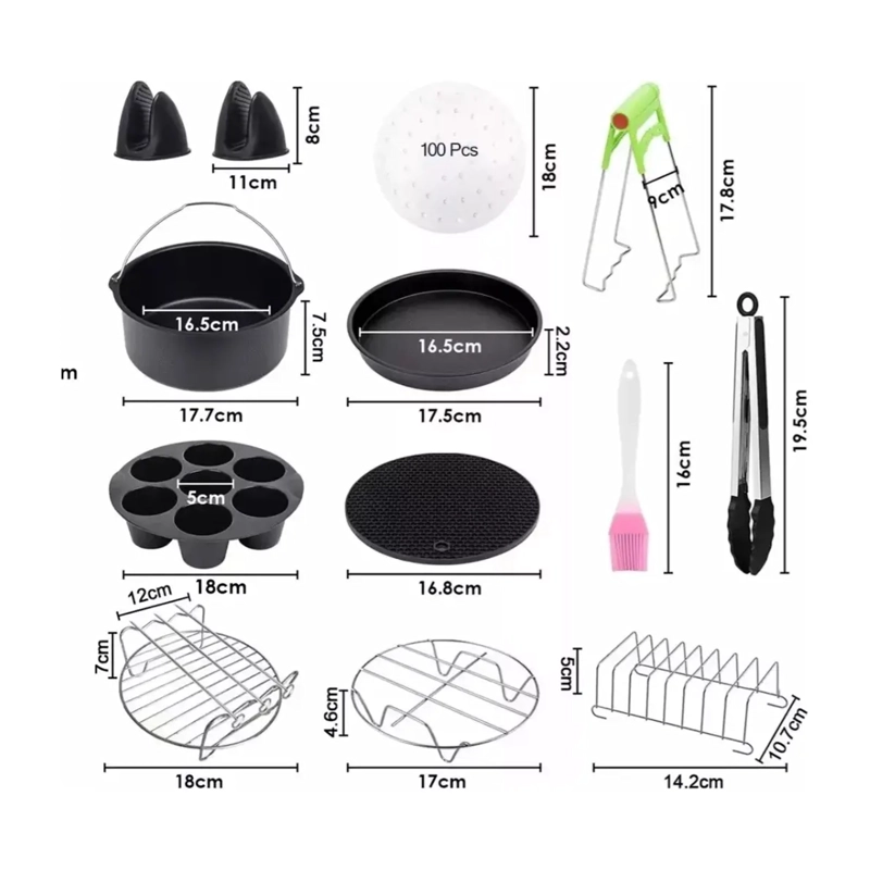 KIT 12 DE ACCESORIOS DE FREIDORA DE AIRE - 2