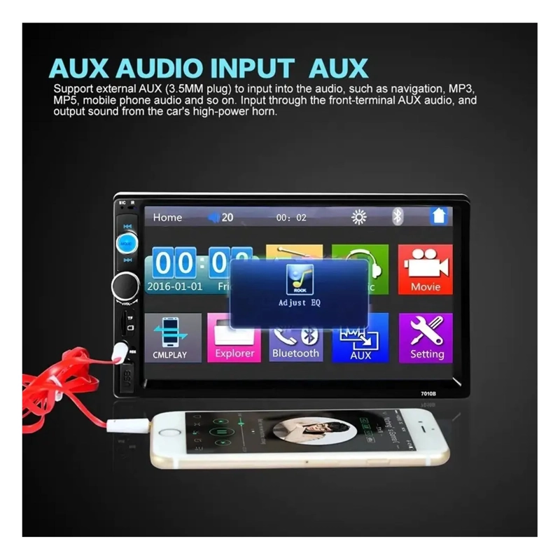 RADIO AUTO DE PANTALLA TACTIL 2 DIN BLUETOOTH MP5 SD USB - 3
