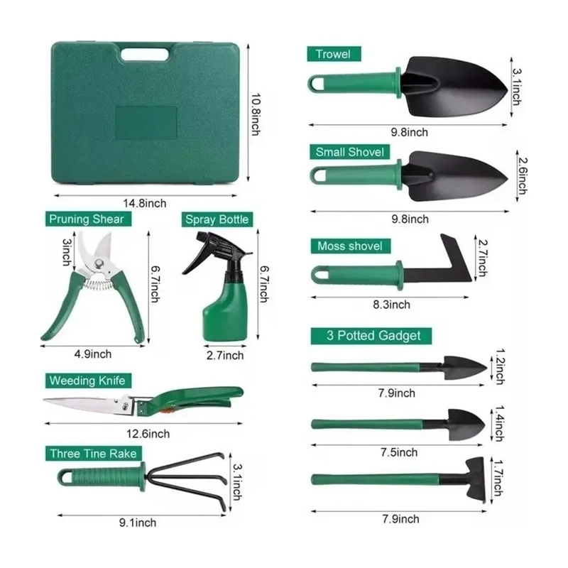 KIT JARDINERIA HERRAMIENTAS RASTRILLO PASTO TIJERA DE PODA - 2