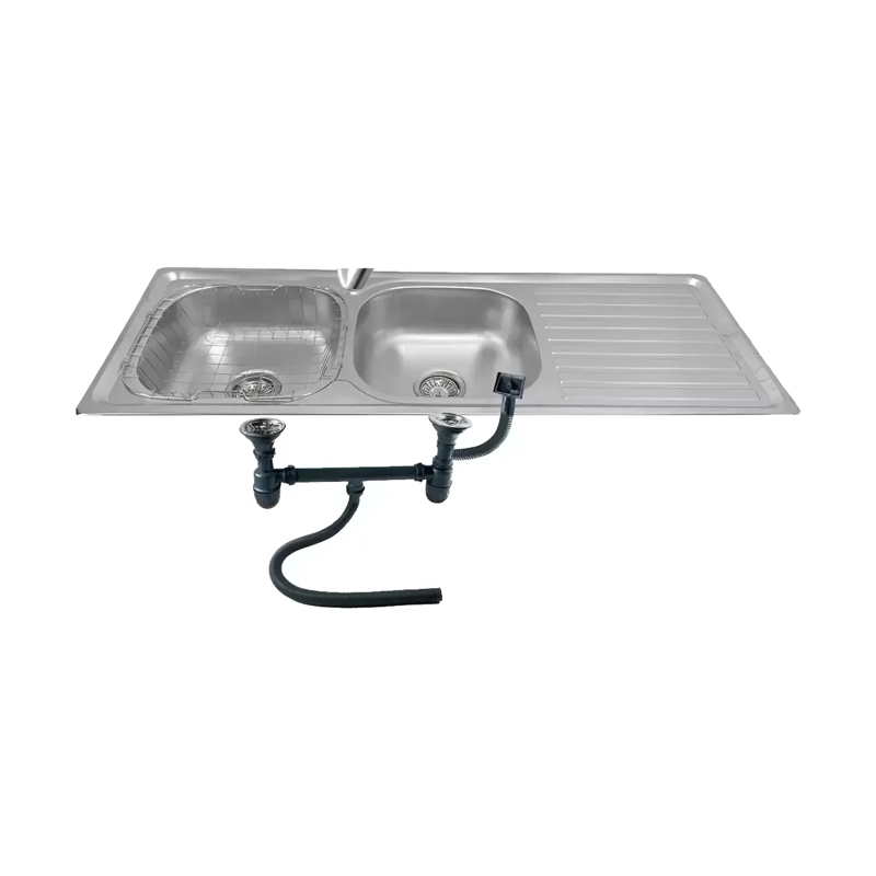LAVAPLATOS 120X44 PARA EMPOTRAR DOBLE ACERO INOXIDABLE SECADOR  LADO DERECHO - 1