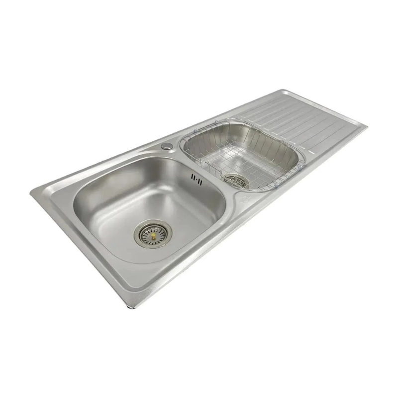 LAVAPLATOS 120X44 PARA EMPOTRAR DOBLE ACERO INOXIDABLE SECADOR  LADO DERECHO - 4