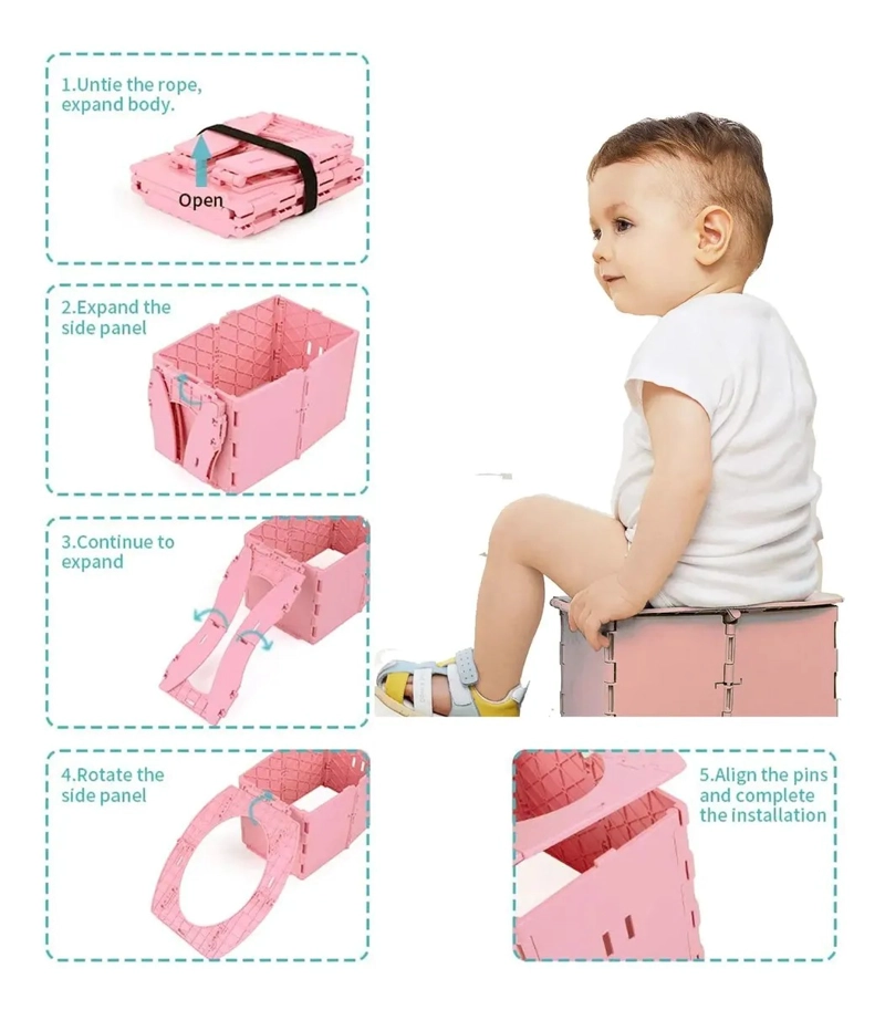 BAÑO PLEGABLE PORTATIL PARA CAMPING MAS BOLSAS NIÑOS VIAJE - 5