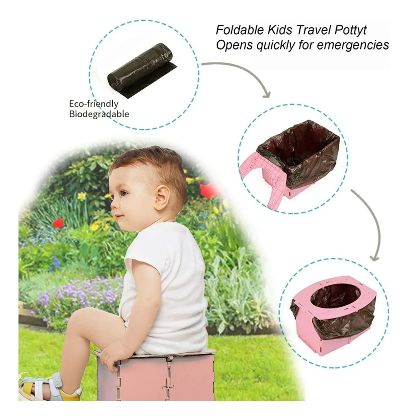 BAÑO PLEGABLE PORTATIL PARA CAMPING MAS BOLSAS NIÑOS VIAJE - 6