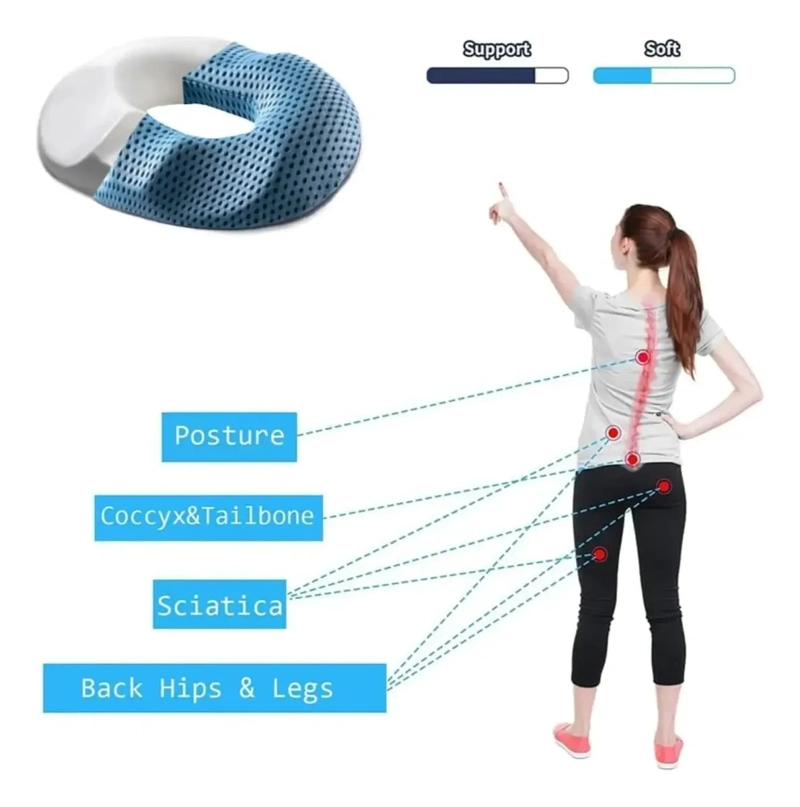 COJIN HEMORROIDE ESPUMA DONA COJINES SILLA ORTOPEDICO COXIS - 4