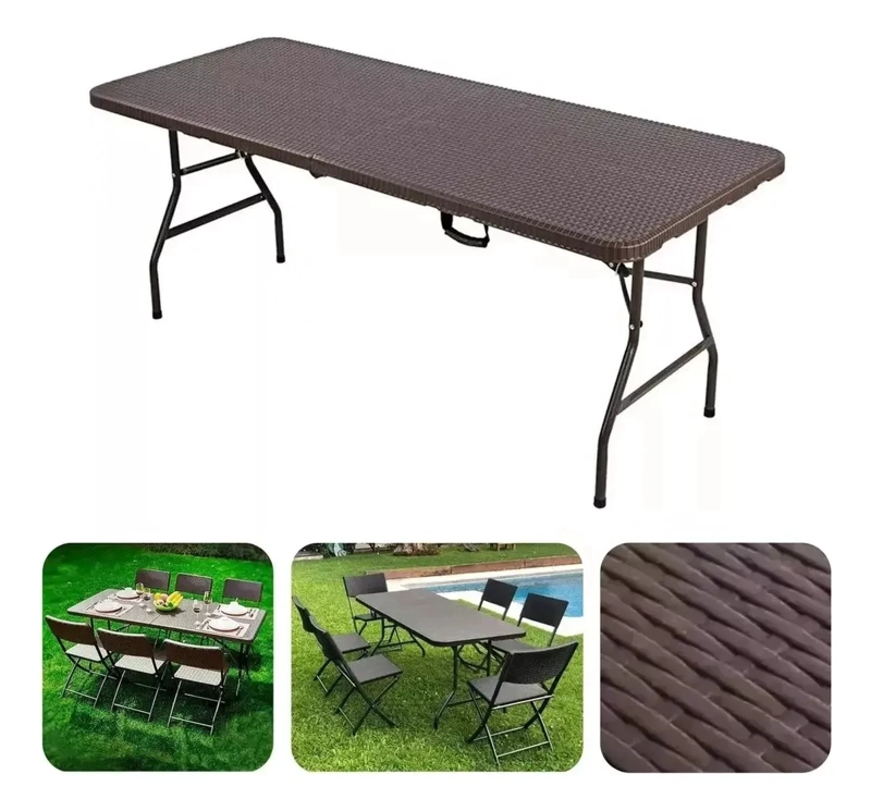 MESA PLEGABLE TIPO MALETA 1.80 MTS PORTATIL TERRAZA - 1