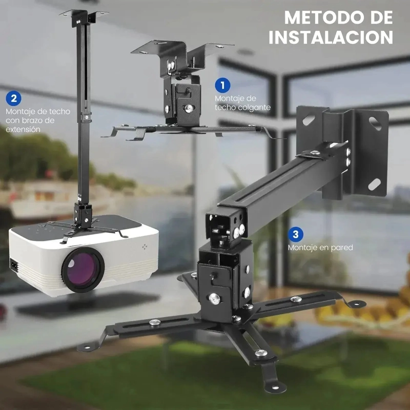 SOPORTE PARA PROYECTOR CON BRAZO A TECHO PARED 3 EN 1 - 8