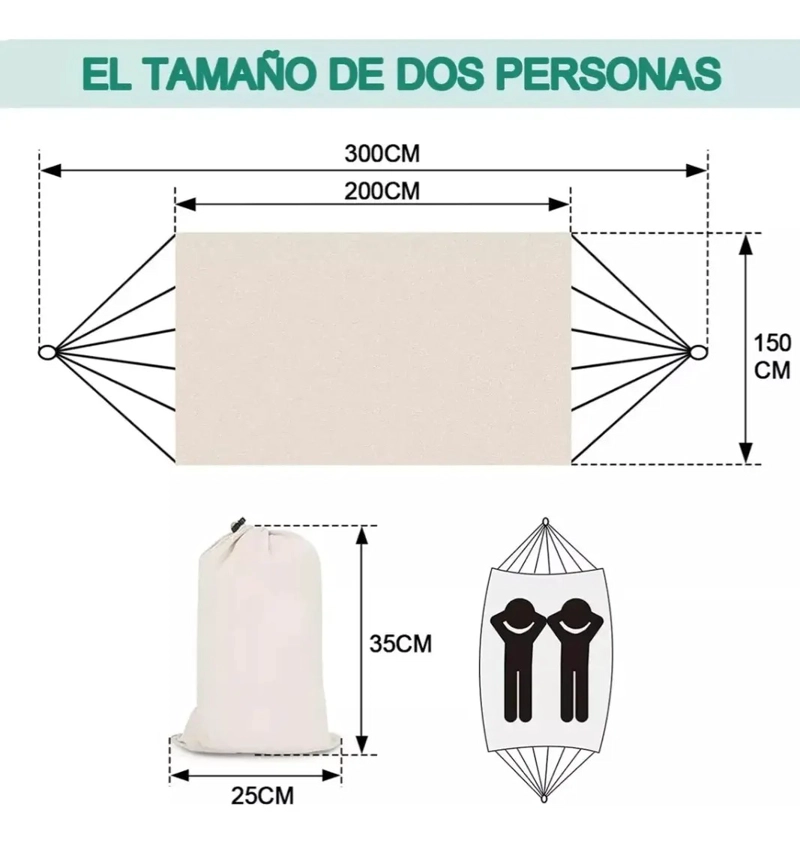 HAMACA CON BORLAS PARA EXTERIORES 150X200CM - 7