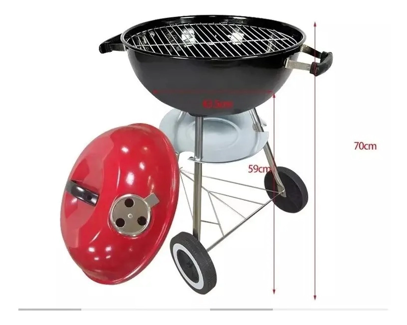 ESTUFA PARRILLA REDONDA 44CM MOVIL PARRILLERA BARBACOA - 2