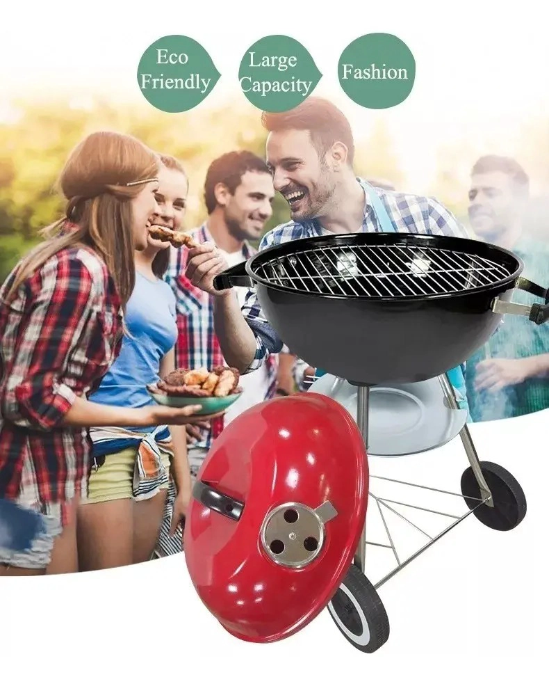 ESTUFA PARRILLA REDONDA 44CM MOVIL PARRILLERA BARBACOA - 6