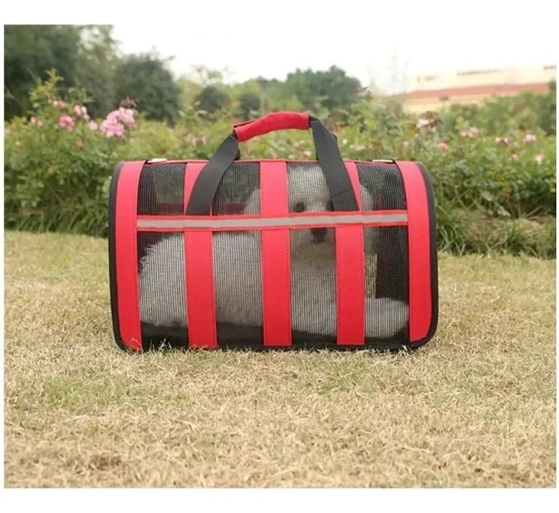 BOLSO TRANSPORTE MASCOTAS TALLA M 41X26X24 MEDIANO MALLA - 3