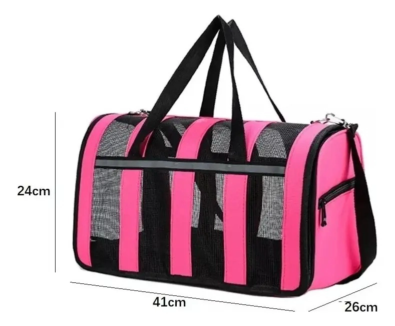 BOLSO TRANSPORTE MASCOTAS TALLA M 41X26X24 MEDIANO MALLA - 4