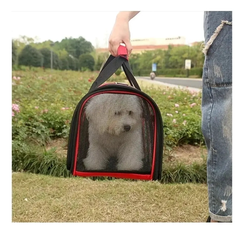 BOLSO TRANSPORTE MASCOTAS TALLA M 41X26X24 MEDIANO MALLA - 5