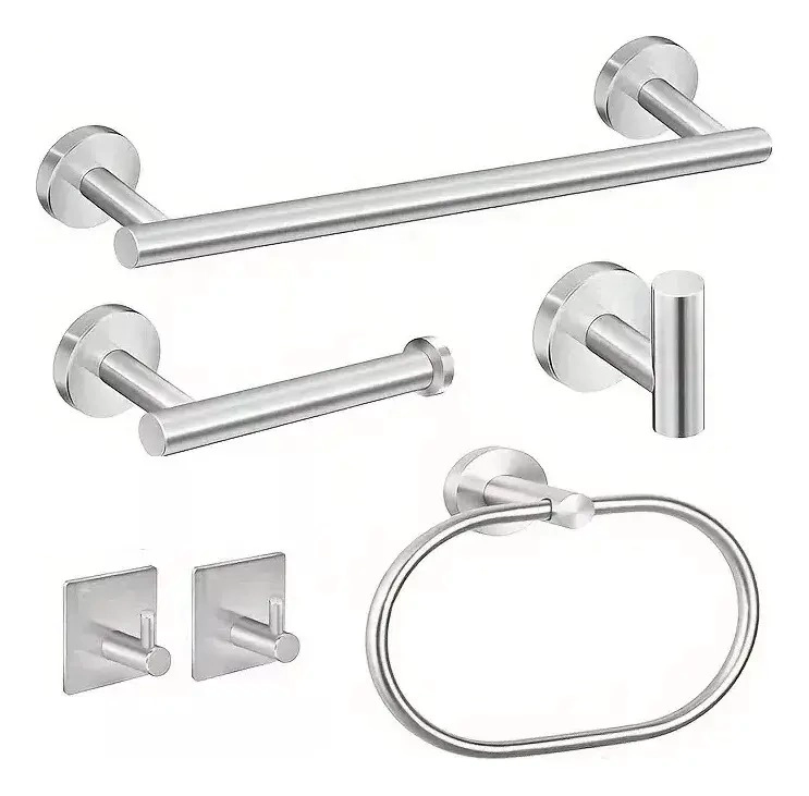 SET DE 6 ACCESORIOS DE BAÑO ACERO INOXIDABLE - 1