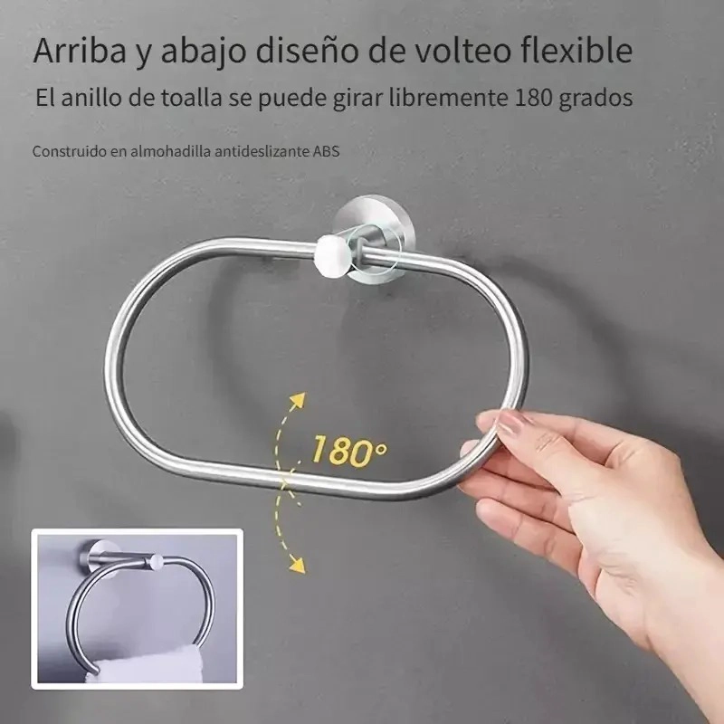 SET DE 6 ACCESORIOS DE BAÑO ACERO INOXIDABLE - 3