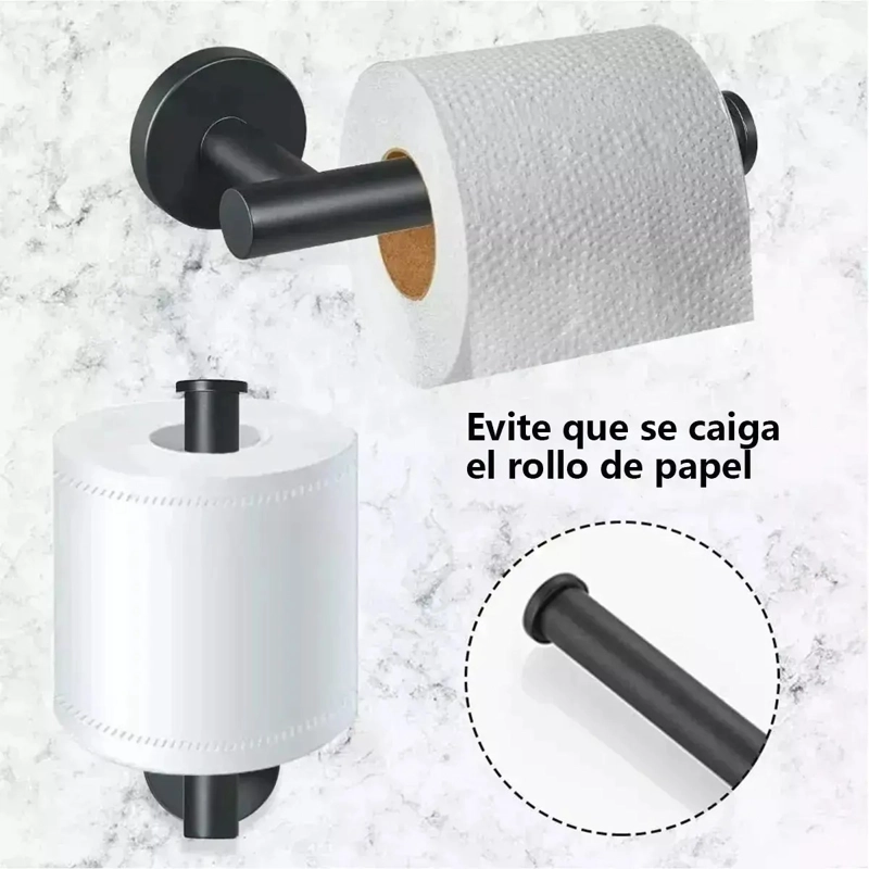 SET DE 6 ACCESORIOS DE BAÑO ACERO INOXIDABLE - 4