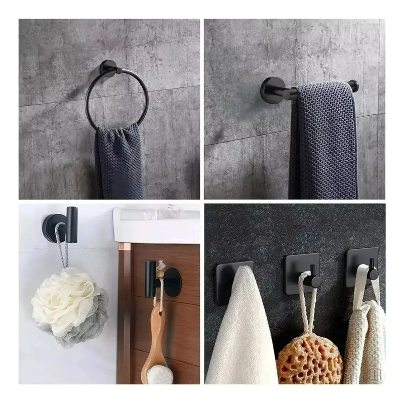 SET DE 6 ACCESORIOS DE BAÑO ACERO INOXIDABLE - 5