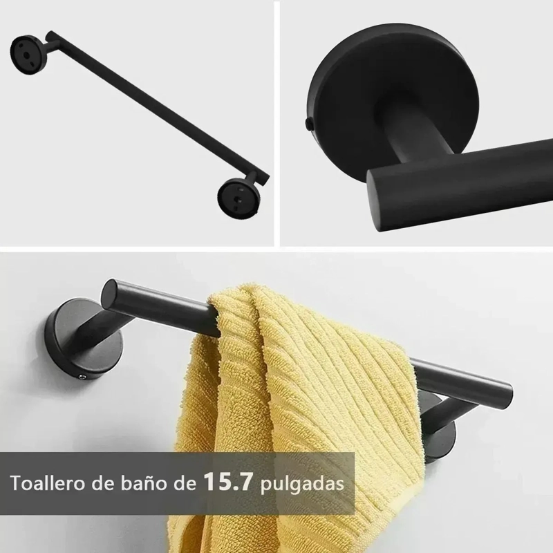 SET DE 6 ACCESORIOS DE BAÑO ACERO INOXIDABLE - 7