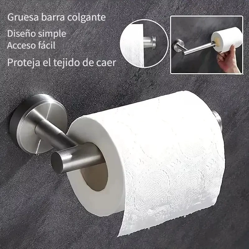 SET DE 6 ACCESORIOS DE BAÑO ACERO INOXIDABLE - 8