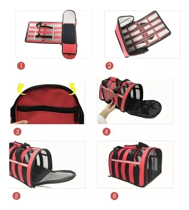 BOLSO TRANSPORTE MASCOTAS TALLA M 41X26X24 MEDIANO MALLA - 3