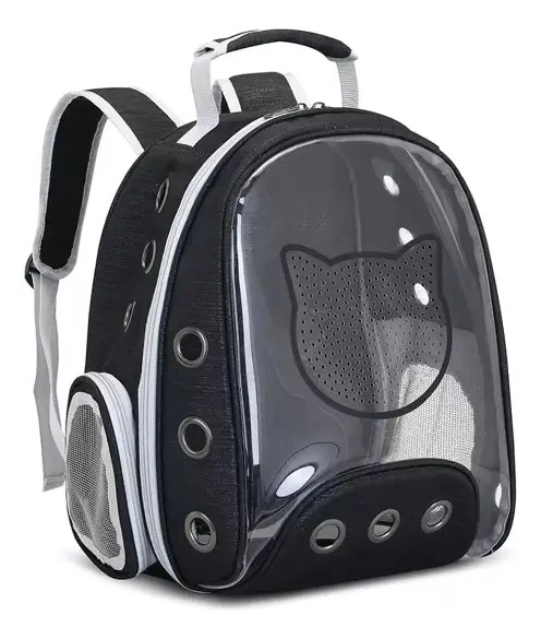 BOLSO TRANSPORTE MASCOTAS TRANSPARENTE ERGONOMICO M - 1